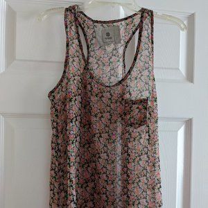 Element floral sheer racerback top  Sz M